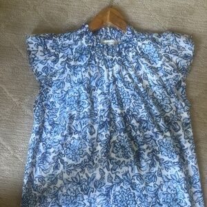 Sail to Sable Blue and White Sleeveless Top